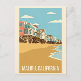 Reclamebord Vintage Malibu California Briefkaart
