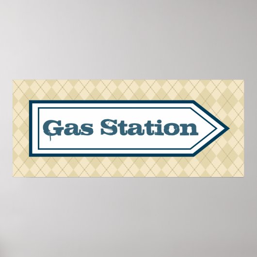 Reclamebord voor benzinestation poster (Voorkant)