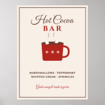 Reclamebord voor hete chocoladebar Kerstfeest Hete