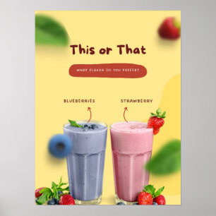 Reclamebord voor melkshake van restaurant  poster