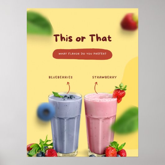 Reclamebord voor melkshake van restaurant  poster (Voorkant)