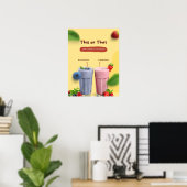 Reclamebord voor melkshake van restaurant  poster (Thuiskantoor)
