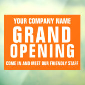 Reclamebord voor opening van bedrijf  raamsticker (Vel 3)