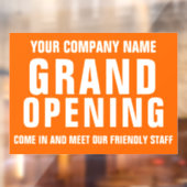Reclamebord voor opening van bedrijf  raamsticker (Vel 2)