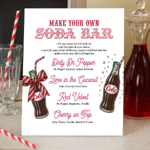 Reclamebord voor vintage colafles soda bar met voetstuk