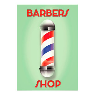 Reclamebord voor vintage herenkapper foto afdruk
