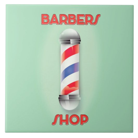 Reclamebord voor vintage herenkapper tegeltje (Voorkant)