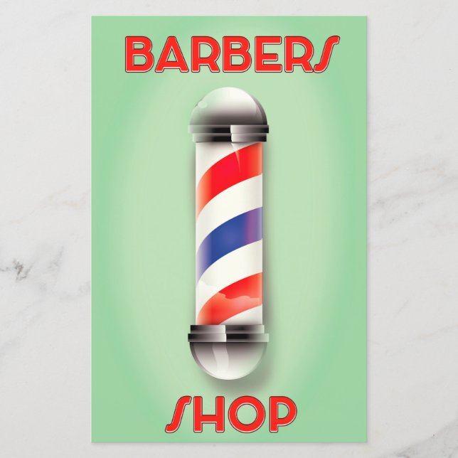 Reclamebord voor vintage kapper (Voorkant)