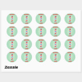 Reclamebord voor vintage kapper ronde sticker (Vel)