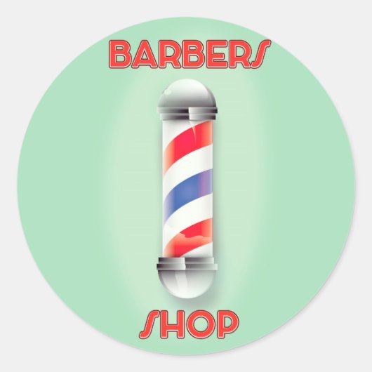 Reclamebord voor vintage kapper ronde sticker (Voorkant)
