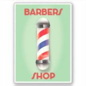 Reclamebord voor vintage kapper sticker (Voorkant)