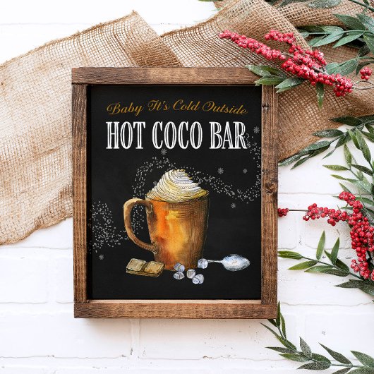 Reclamebord voor warme cocoladebar foto afdruk