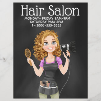 Reclamebrochure Chalkboard Hair Salon Flyer