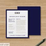 Reclamebrochure met Logo Flyer<br><div class="desc">Een eenvoudige aangepaste marine blauw en goud business flyer sjabloon in een moderne minimalistische stijl die gemakkelijk kan worden bijgewerkt met uw bedrijf logo,  contactgegevens en aangepaste flyer tekst. Ideaal voor marketingproducten,  services,  promoties,  prijzen voor evenementen en meer. Perfect voor zakelijke professionals die hun merkaanwezigheid willen verbeteren.</div>