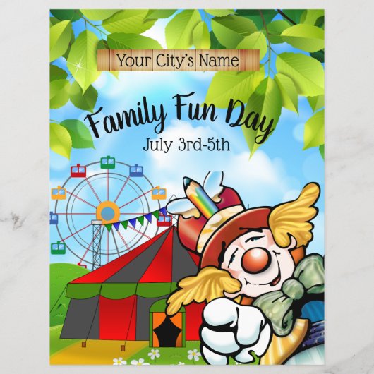 Reclamebrochure over de feestdag voor de familie flyer (Achterkant)