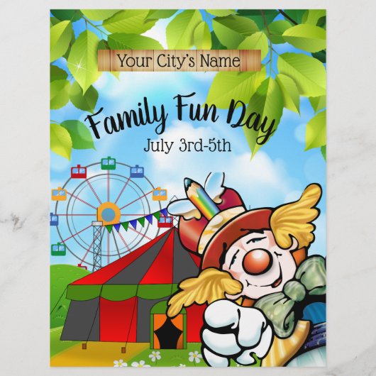 Reclamebrochure over de feestdag voor de familie flyer (Achterkant)