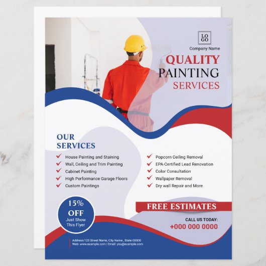 Reclamebrochure van het bedrijf voor het schildere (Voorkant / Achterkant)