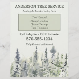 Reclamebrochure van legant Tree Service Arborist Flyer