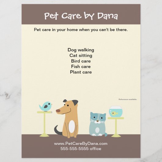 Reclamebrochure van Pet Sitter Flyer (Voorkant)