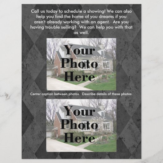 Reclamebrochure voor aanbiedingen van onroerend go flyer (Achterkant)