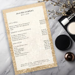 Reclamebrochure voor de moderne goudzout flyer<br><div class="desc">Modern,  goud,  glitter,  salon,  prijslijst flyer. Geef uw product in een paar minuten uit door uw gegevens toe te voegen. U kunt het lettertype/de kleur/de positie wijzigen door het lettertype "verder aan te passen".</div>