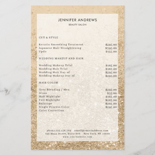 Reclamebrochure voor de moderne goudzout flyer (Voorkant)