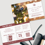 Reclamebrochure voor kerstcadeaubon flyer<br><div class="desc">De Photo Christmas Gift Certificate Promotionele Flyer maakt deel uit van het Smoky Topaz Hair Salon Biz Kaarten & Marketing Items collectie. ● Formaat: Horizontale lay-out ● Voorkant: · Achtergrond: Aangepaste kerstfoto · Rechterhelft: Wit tekstveld van boven naar beneden: · Aangepaste logo · Promotielijn: "Geef en ontvang het schoonheidsgeschenk deze...</div>