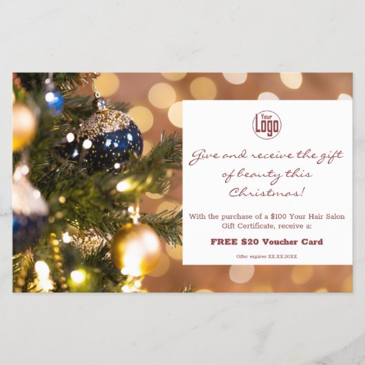 Reclamebrochure voor kerstcadeaubon flyer (Voorkant)