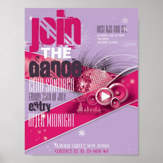 Reclameclub en dance Flyer Poster (Voorkant)