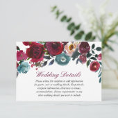 Reclamedetails Red Wine Burgundy Weddenschap Informatiekaartje (Staand voorkant)