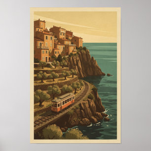 Reclamedorp Zeezijde Spoorweg Vintage Poster