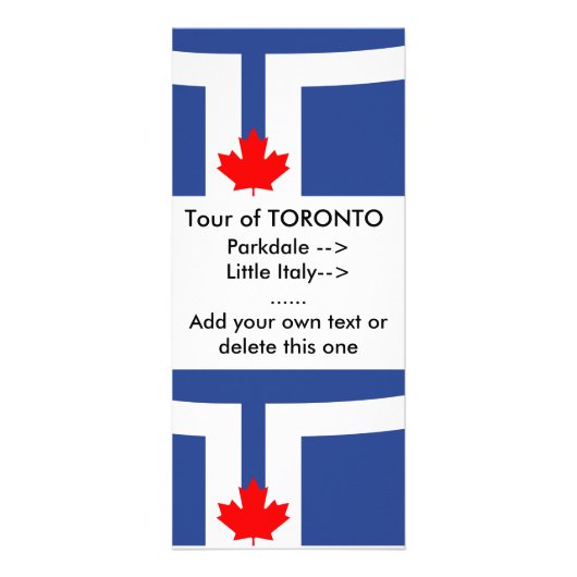 Reclamekaart met vlag van Toronto (Voorkant)