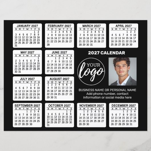 Reclamekalender op papierblad (Voorkant)