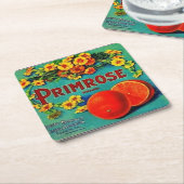 Reclamelabel voor  sinaasappels kartonnen onderzetters (Schuin)