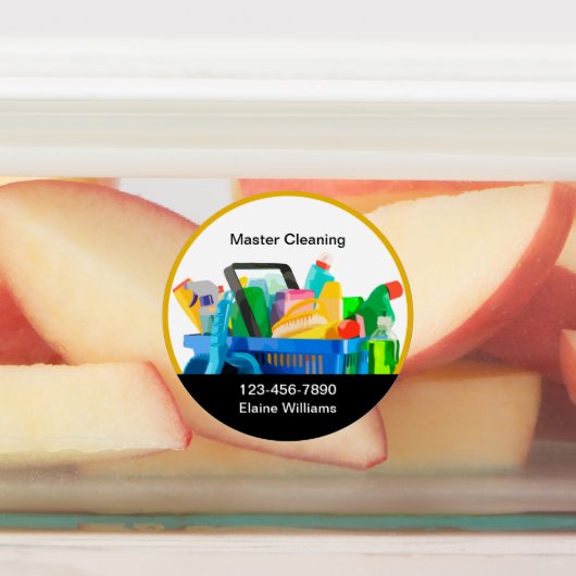 Reclamelabels voor schoonmaakservice labels (Aangebracht)