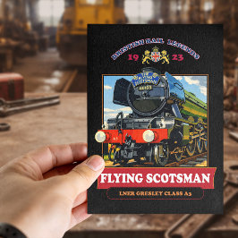Reclameposter Stoomlocomotief Flying Scotsman Briefkaart