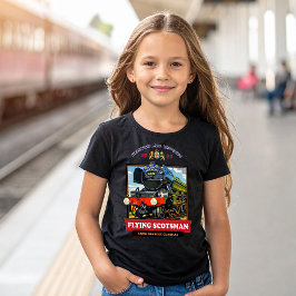Reclameposter Stoomlocomotief Flying Scotsman in V T-shirt