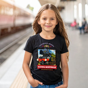 Reclameposter Stoomlocomotief Flying Scotsman in V T-shirt