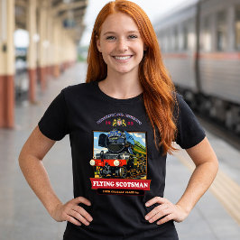 Reclameposter Stoomlocomotief Flying Scotsman uit  T-shirt