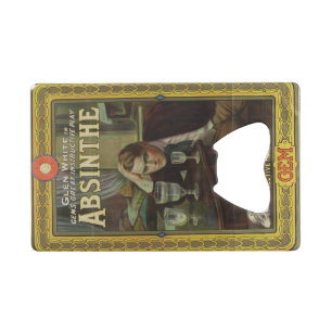 Reclameposter voor Absinthe uit het verleden Creditkaart Flessenopener