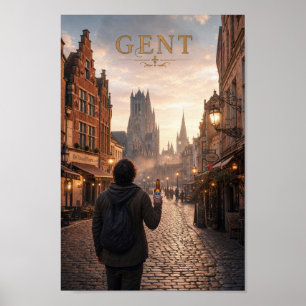 Reclameposter voor de Gentse Kathedraal Straatlant Poster