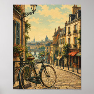 Reclameposter voor fietsstad voor stedelijke avont poster