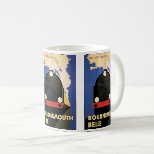 Reclameposter voor reizen, Bournemouth Belle-trein Koffiemok (Voorkant rechts)