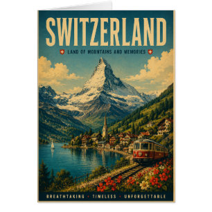 Reclameposter voor reizen door Zwitserland met Alp