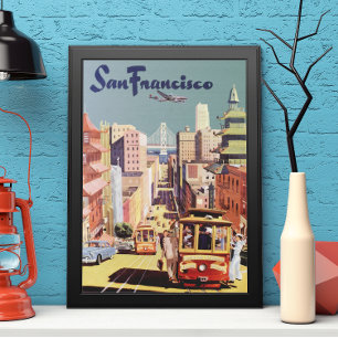 Reclameposter voor reizen naar San Francisco Cable Poster