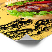 Reclameposter voor vintage hamburgerrestaurant - D Poster (Hoek)