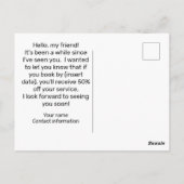 Reclamepromotie voor Nail-tech/Estheticien Briefkaart (Achterkant)