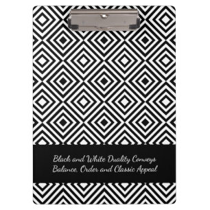 Reclamescript bedrijf Tagline Black & White Klembord