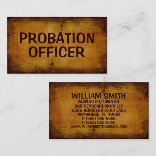 reclasseringsambtenaar Antiek Visitekaartje (Voorkant / Achterkant)