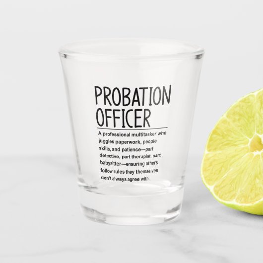 reclasseringsambtenaar shot glas (Voorkant)